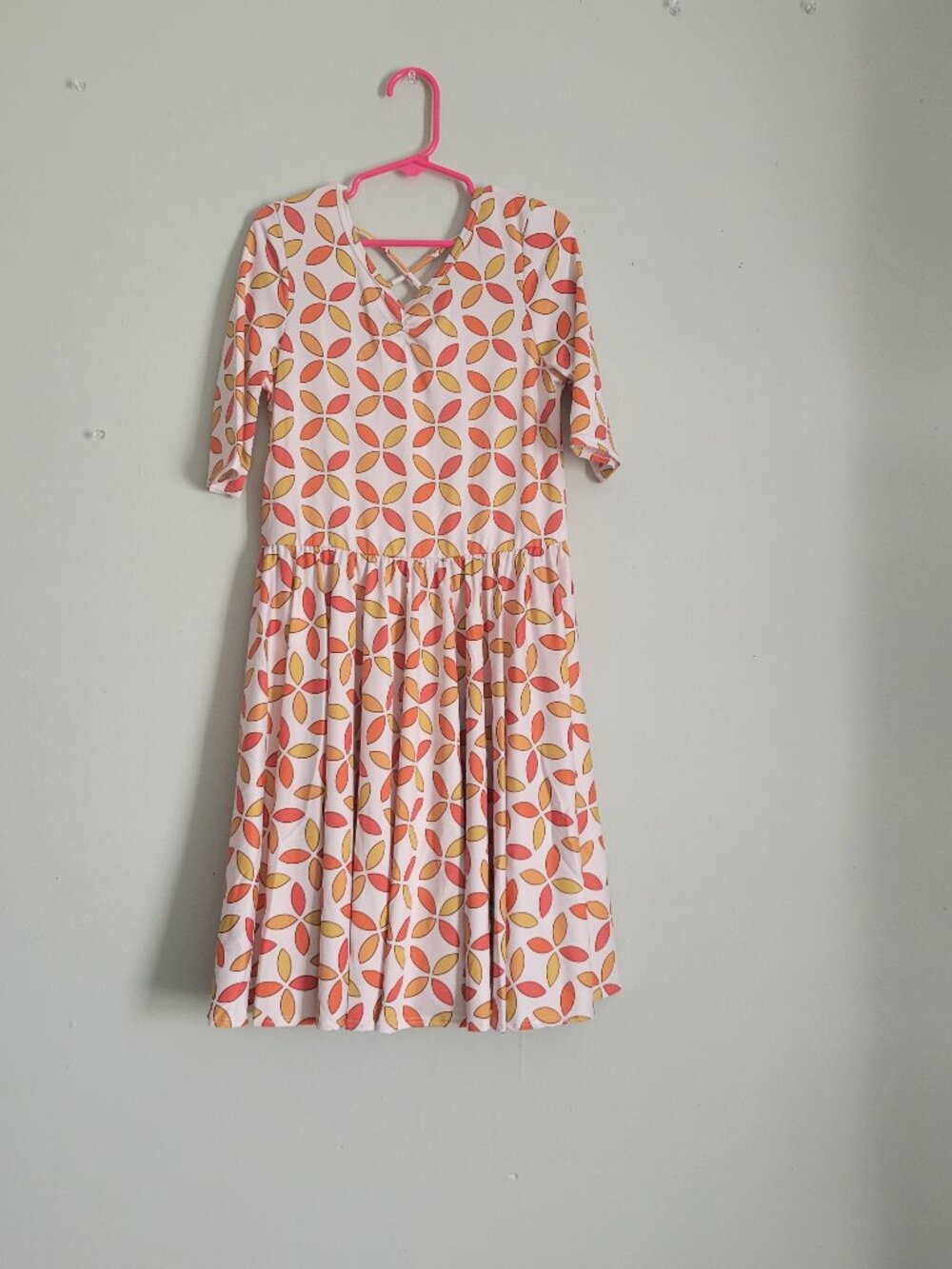 Dot Dot Smile Dress Girl's 8/10 White w/ Golden Leaves Ballerina NWT